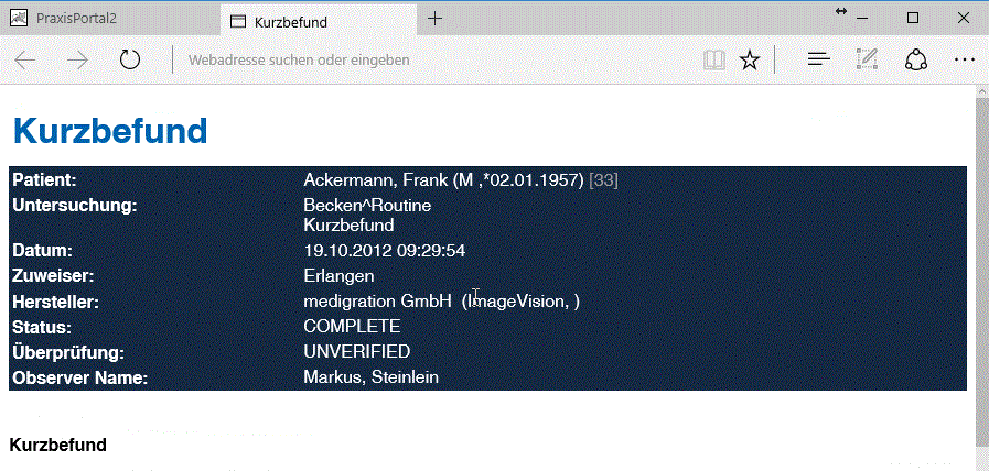SR Befund SR Befund